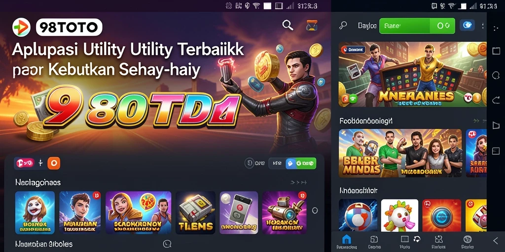 Tampilan utama aplikasi 98TOTO yang menampilkan alat Utility.