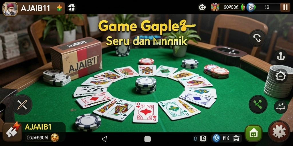 Tampilan gameplay seru Gaple di AJAIB11.