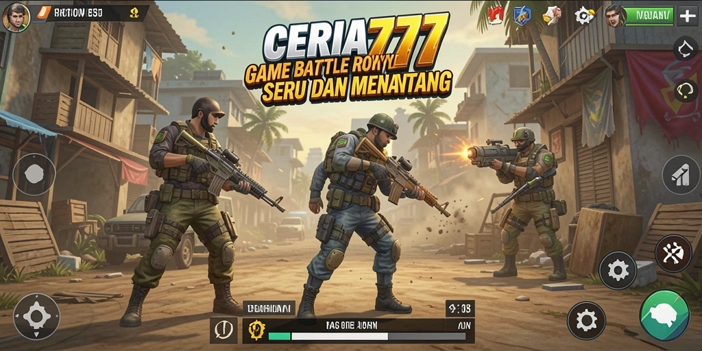Tampilan seru gameplay Battle Royale CERIA777 dengan aksi menegangkan.