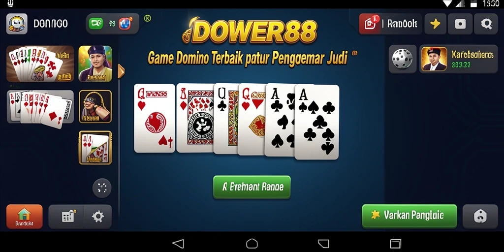 Tampilan gameplay menarik dari DOWER88 saat bermain Domino.