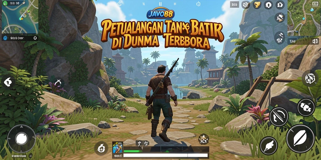 Tangkapan layar JAVO88 menampilkan eksplorasi dunia terbuka yang menakjubkan.