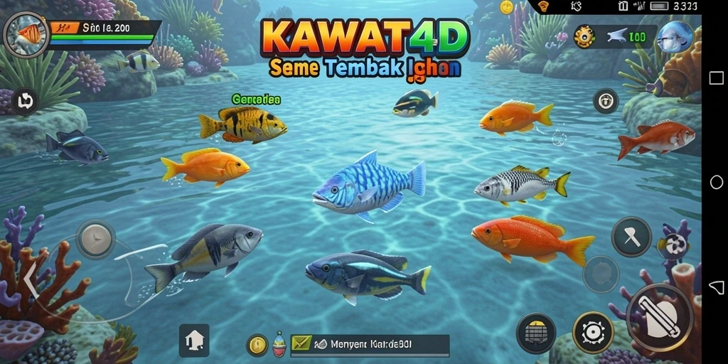 Screenshot gameplay Tembak Ikan KAWAT4D yang menarik.
