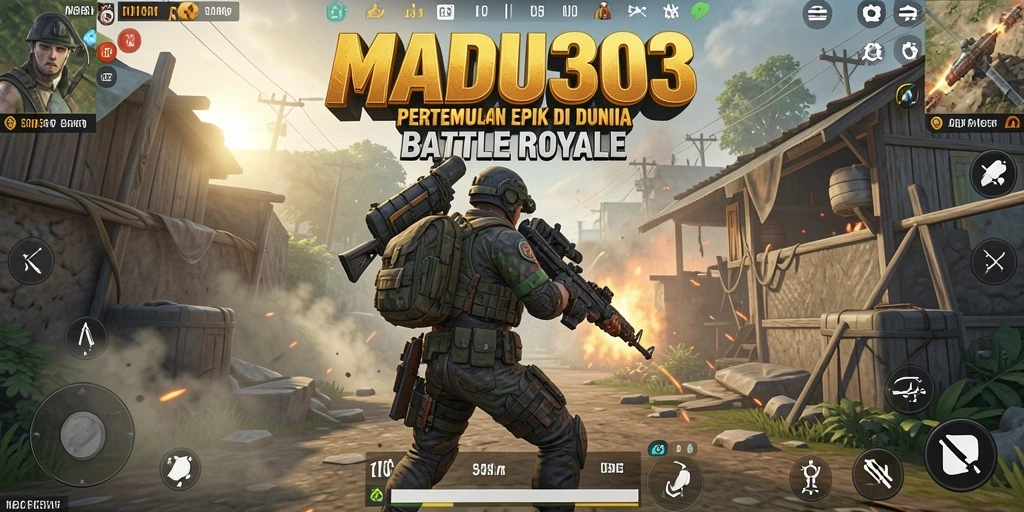 Screenshot gameplay MADU303 yang menunjukkan intensitas pertempuran Battle Royale.