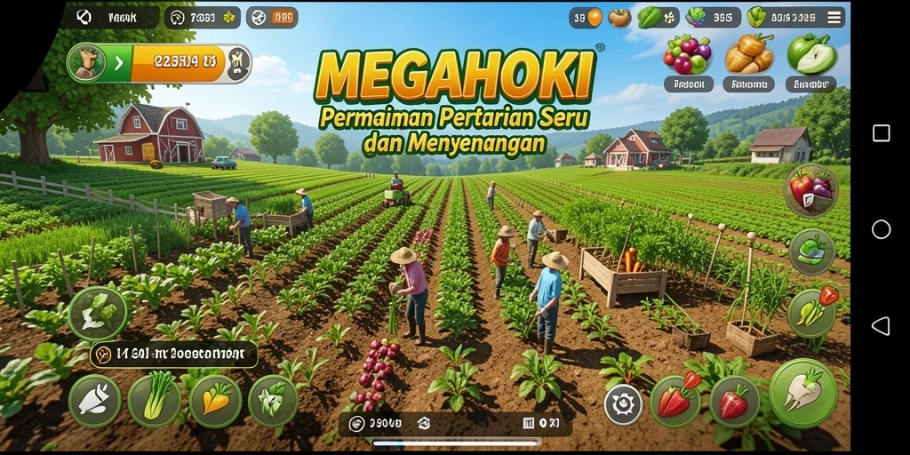 Tampilan gameplay MEGAHOKI yang menarik dan penuh warna.