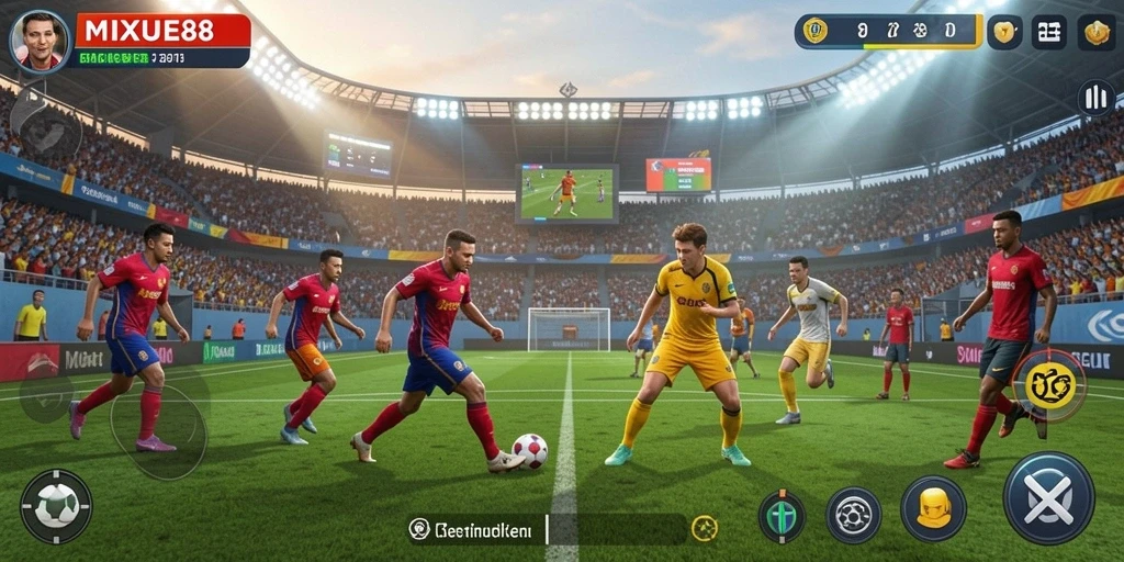 Tampilan gameplay MIXUE88 yang menampilkan aksi olahraga yang mendebarkan.