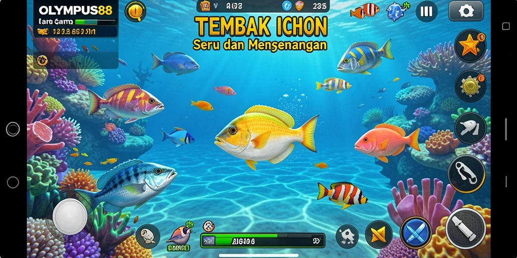 Tampilan gameplay OLYMPUS88 yang mengasyikkan dengan aksi Tembak Ikan.