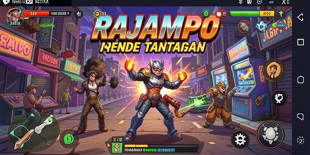 Tampilan gameplay RAJAMPO yang penuh aksi dan tantangan.