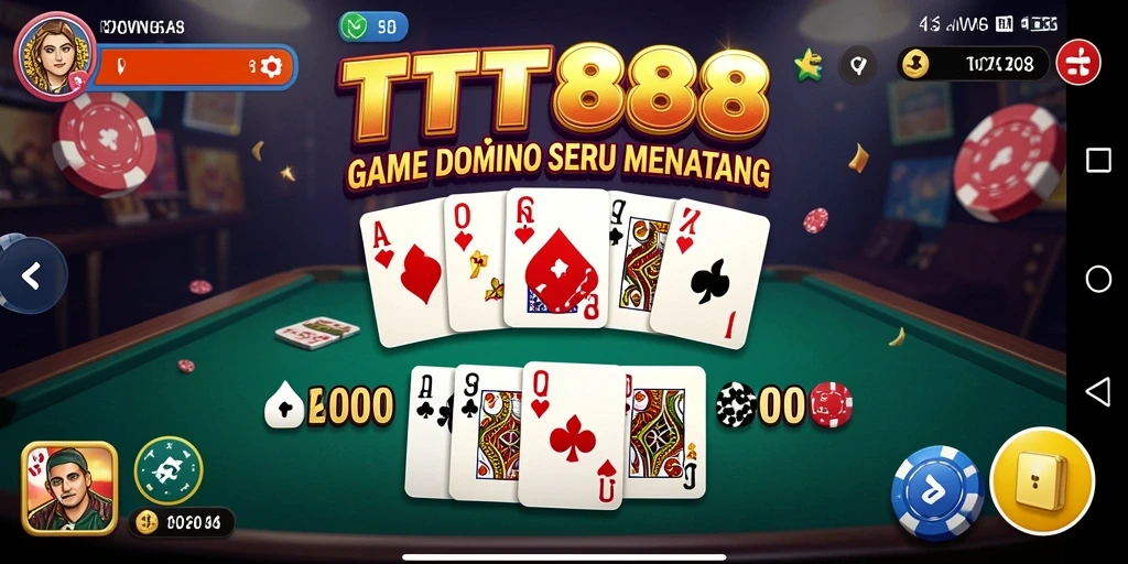 Screenshot gameplay Domino TTT888 yang seru dan menantang.